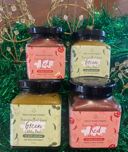 LIMITED CHRISTMAS COLOUR BUNDLE: NO GARLIC NO ONION RED & GREEN BUNDLE (4 jars)